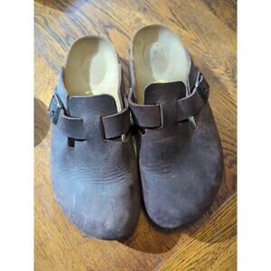 Birkenstock Boston Leather Clogs Habana Dark Brown 37 US 7